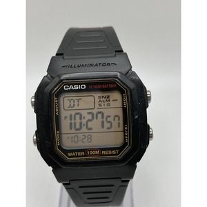 Casio Chronograph Men’s Black Silicone W/R 100M Wrist Watch New Batt